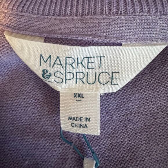 Market & Spruce Women’s Purple Colorblock Crewneck Sweater NWT Size 2XL - Picture 8 of 8